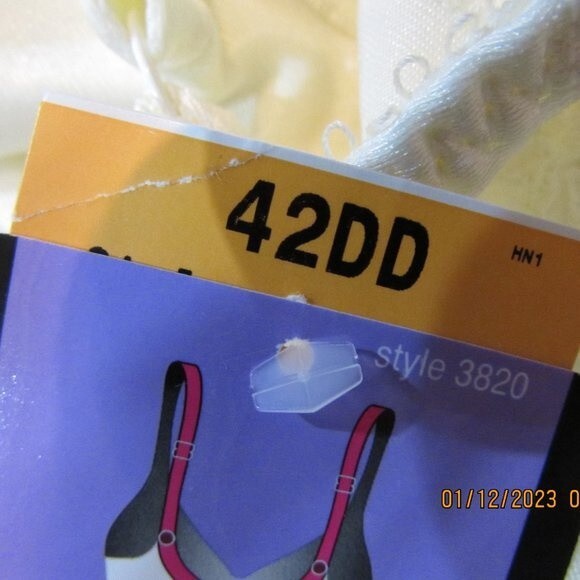 BALI BRA SIZE 42DD COMFORT U DESIGN DOUBLE SUPPORT CREAM NEW - Picture 4 of 12